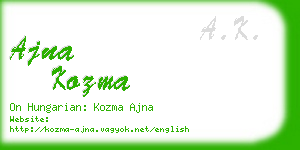 ajna kozma business card